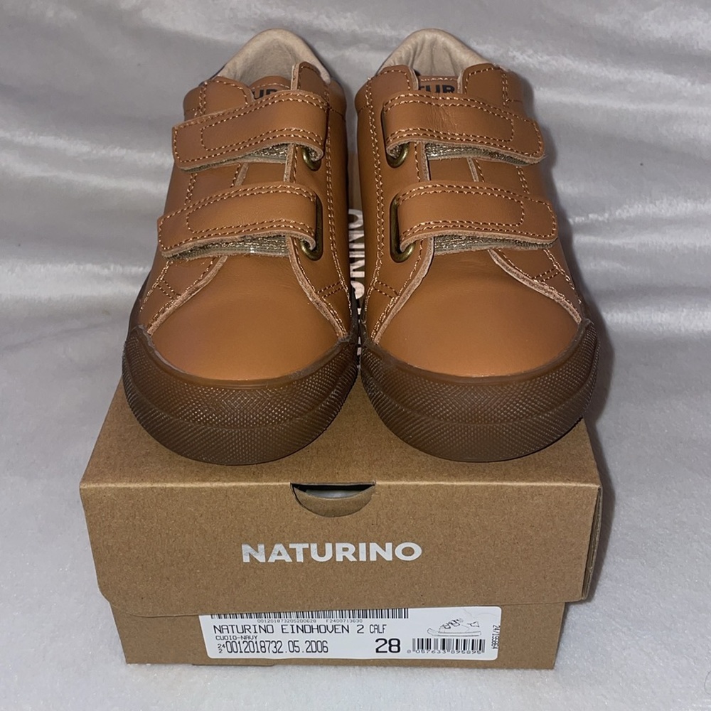 NWT NATURINO EINDHOVEN 2 VL. Cognac Leather Boys Sneaker - Picture 8 of 16